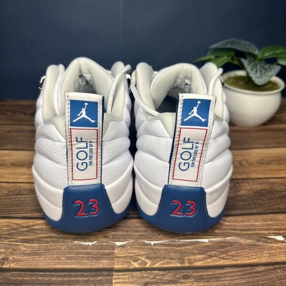 Nike Air Jordan XII Low Golf Shoes NWT *IN BOX* Size 9 (DH4120 101) White/Blue - Picture 4 of 15